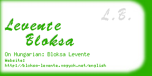 levente bloksa business card